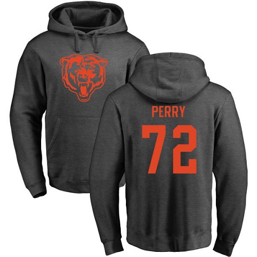 Chicago Bears Men Ash William Perry One Color NFL Football #72 Pullover Hoodie Sweatshirts->chicago bears->NFL Jersey